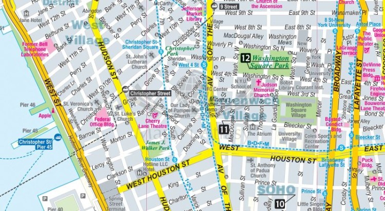 Nowy Jork. Manhattan, Brooklyn, Queens. Laminowana mapa / Plan miasta + Miniprzewodnik wydawnictwa ExpressMap. Fragment 1