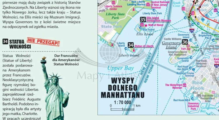 Nowy Jork. Manhattan, Brooklyn, Queens. Laminowana mapa / Plan miasta + Miniprzewodnik wydawnictwa ExpressMap. Fragment 2