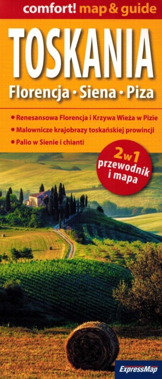 Toskania. Florencja, Siena, Piza. Laminowana mapa samochodowa + Miniprzewodnik wydawnictwa ExpressMap. Okładka