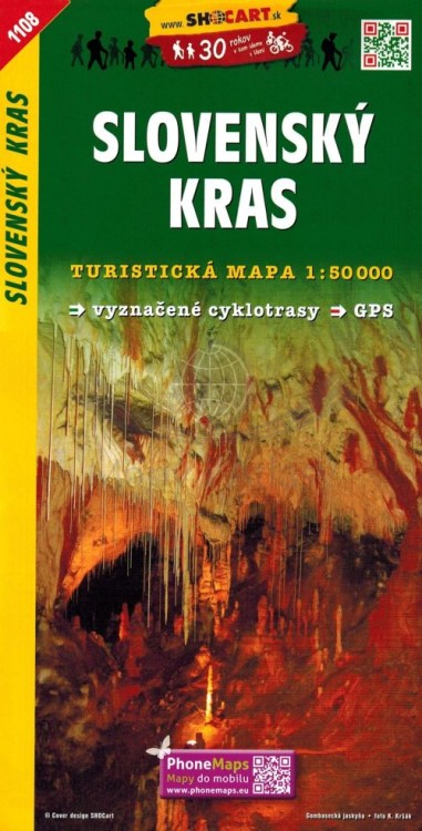 Słowacki Kras / Slovensky Kras. Mapa turystyczna 1108 wydawnictwa Shocart. Okładka