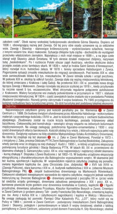 Zawoja, Babia Góra i okolice 1:30 000. Mapa turystyczna wydawnictwa WiT. Informator - fragment
