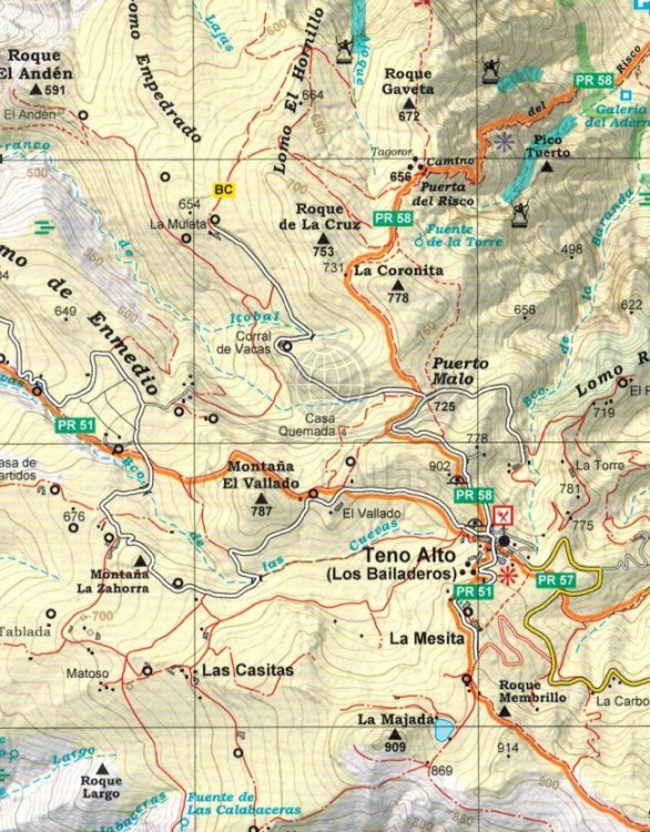 Teneryfa 1:25 000. Zestaw czterech map turystycznych. Mapa 4 - fragment 1