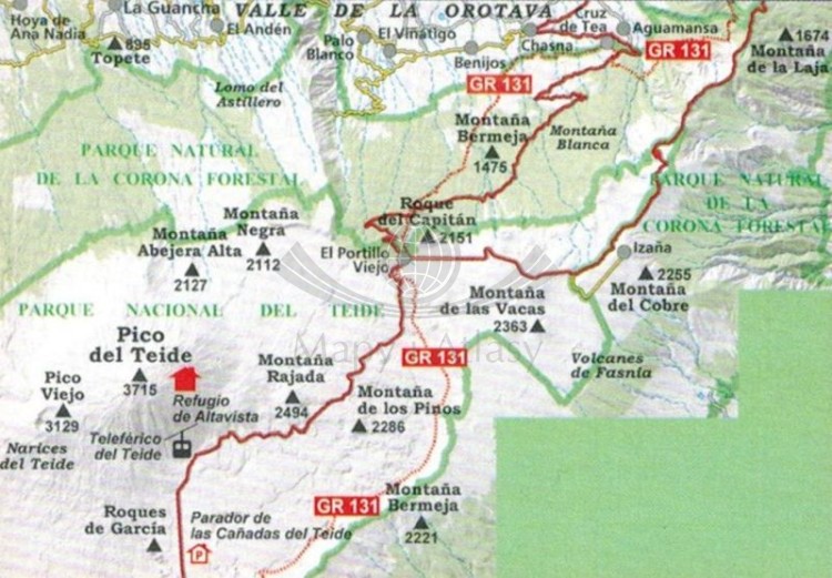 Teneryfa 1:25 000. Zestaw czterech map turystycznych. Mapa 2 - zasięg