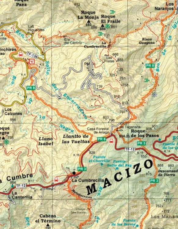Teneryfa 1:25 000. Zestaw czterech map turystycznych. Mapa 1 - fragment 1