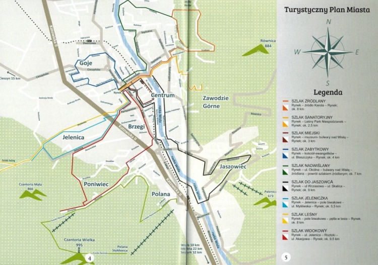 Ustroń. Przewodnik po atrakcjach z mapami wydawnictwa Compass. Legenda