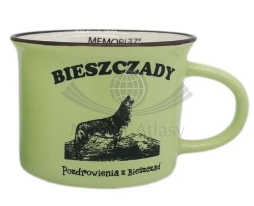 Bieszczady. Kubek ceramiczny. Kolor miętowy