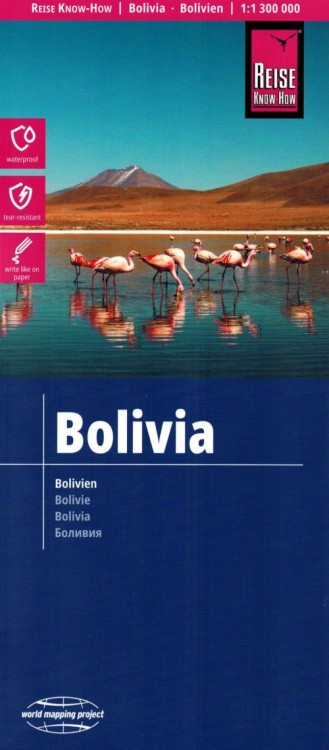 Boliwia 1:1 300 000. Wodoodporna mapa samochodowo-turystyczna wydawnictwa Reise Know-How. Okładka