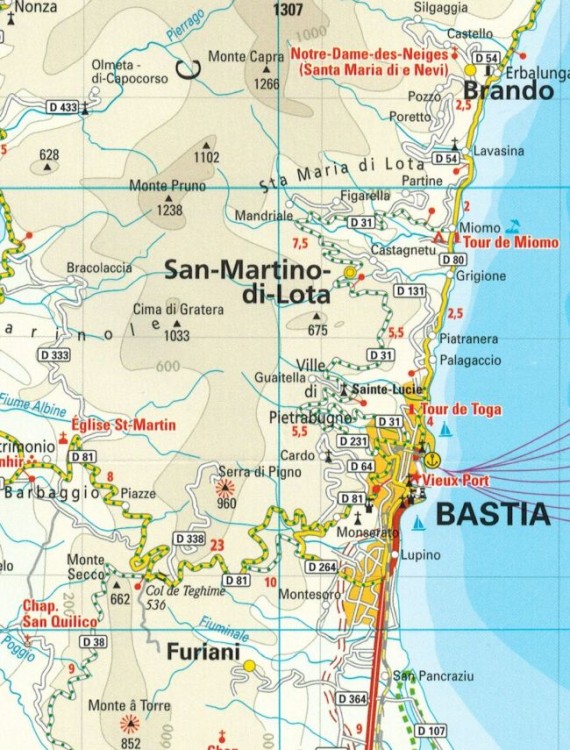 Korsyka 1:135 000. Wodoodporna mapa samochodowo-turystyczna wydawnictwa Reise Know-How. Fragment 2