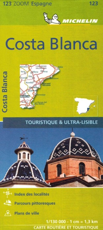Costa Blanca. Mapa samochodowo-turystyczna 123 wydawnictwa Michelin. Okładka