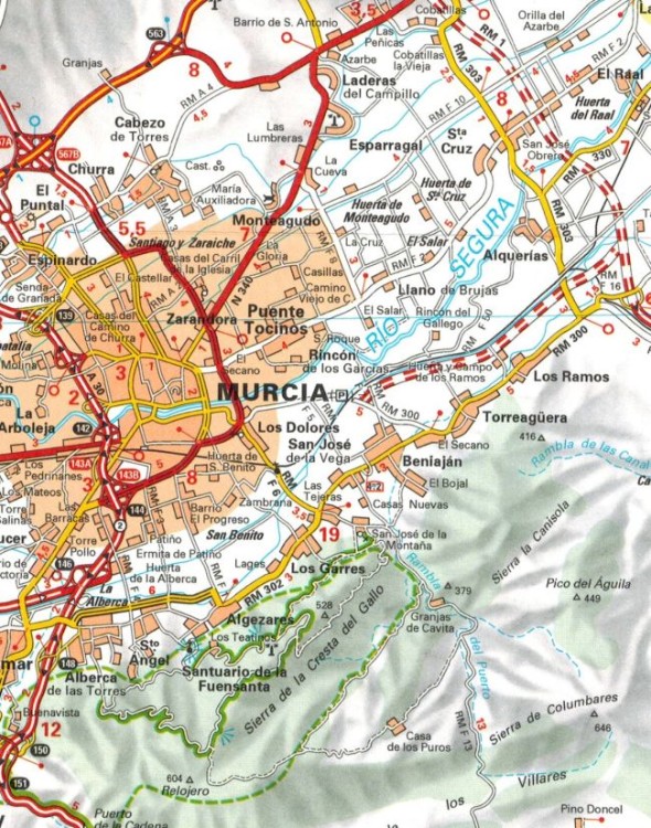 Costa Blanca. Mapa samochodowo-turystyczna 123 wydawnictwa Michelin. Fragment 1