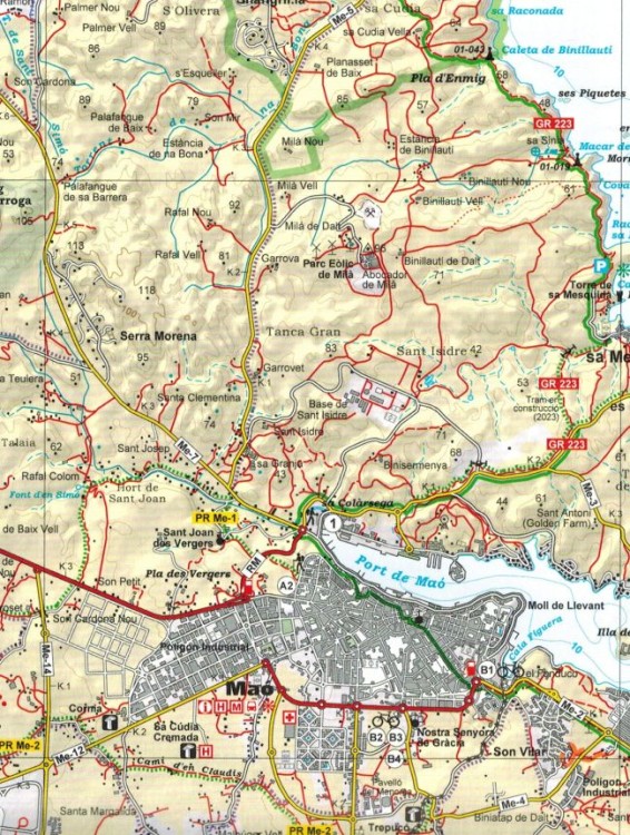 Minorka / Menorca 1:50 000. Mapa turystyczna + przewodnik. Fragment 1