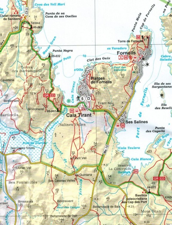 Minorka / Menorca 1:50 000. Mapa turystyczna + przewodnik. Fragment 2