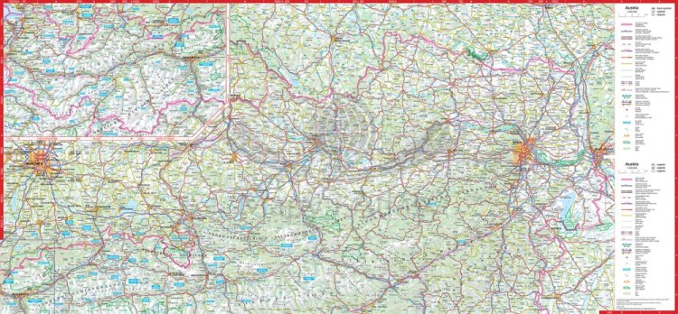 Austria 1:500 000. Laminowana mapa samochodowa wydawnictwa ExpressMap. Strona druga