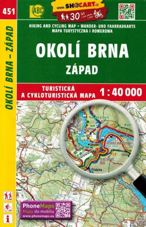 Brno. Okolice Brna, zachód. Mapa turystyczna 451 wydawnictwa Shocart. Okładka
