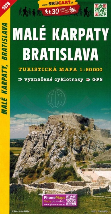 Małe Karpaty, Bratysława. Mapa turystyczna 1078 wydawnictwa Shocart. Okładka