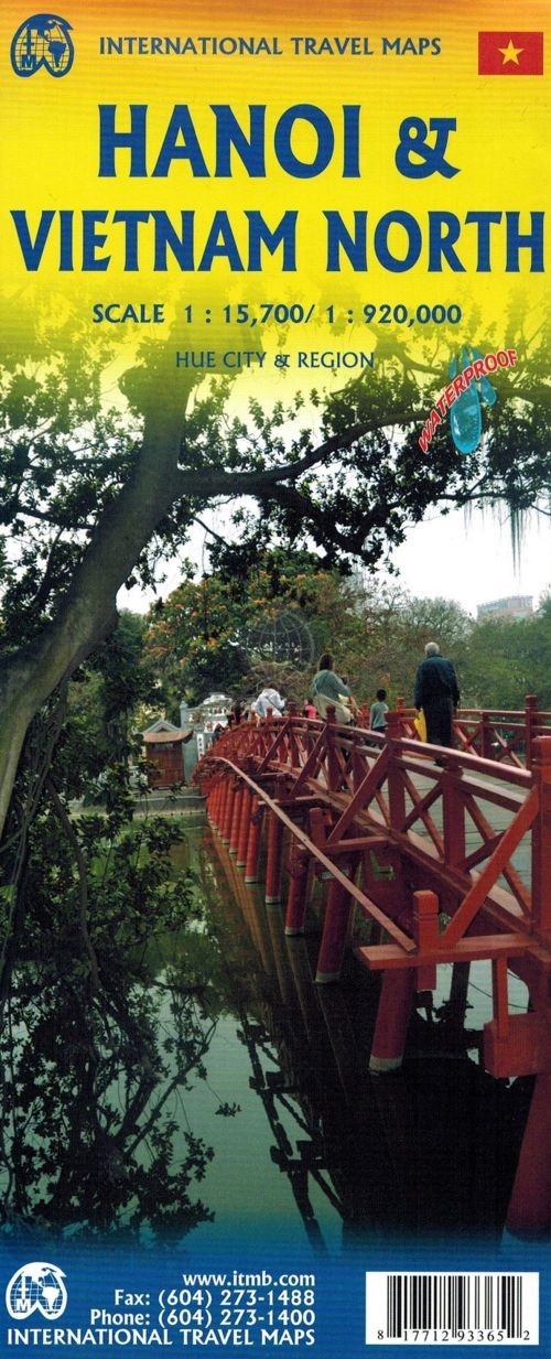 Hanoi i Wietnam północny. Wodoodporna mapa samochodowo-turystyczna / Plan miasta. ITMB