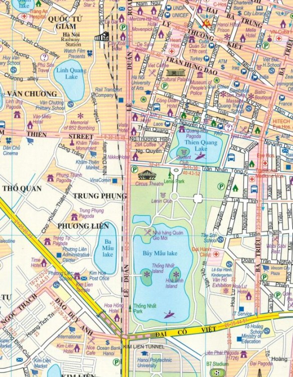 Hanoi i Wietnam północny. Wodoodporna mapa samochodowo-turystyczna / Plan miasta wydawnictwa ITMB. Fragment 3