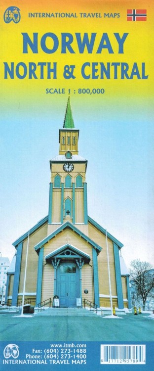 Norwegia Północna i Środkowa 1:800 000. Mapa samochodowo-turystyczna wydawnictwa ITMB. Okładka