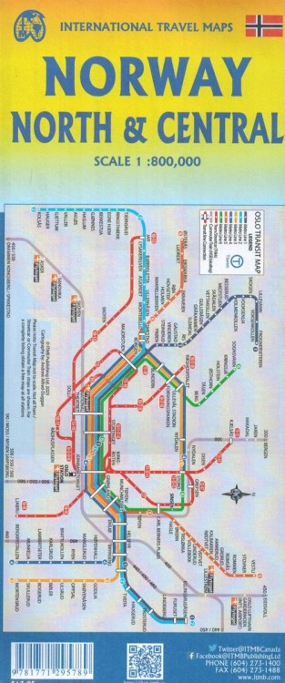 Norwegia Północna i Środkowa 1:800 000. Mapa samochodowo-turystyczna wydawnictwa ITMB. Okładka 2