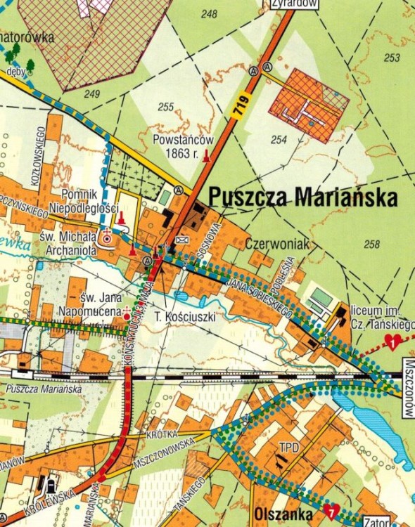 Puszcza Bolimowska 1:50 000. Mapa samochodowo-turystyczna wydawnictwa Rewasz. Fragment 3