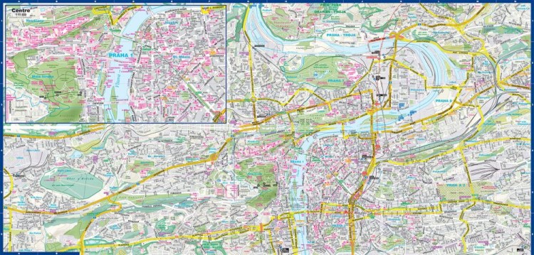 Praga 1:20 000. Laminowana mapa kieszonkowa / Plan miasta wydawnictwa ExpressMap. Pierwsza strona