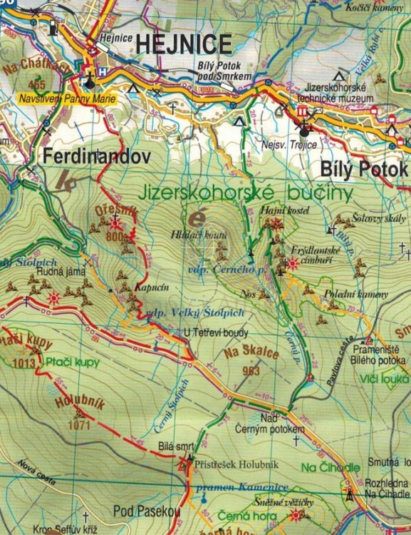 Góry i Pogórze Izerskie 1:50 000. Laminowana mapa turystyczna wydawnictwa Galileos. Fragment 3