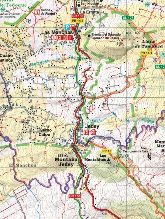 La Palma 1:25 000. Zestaw dwóch map turystycznych. Mapa 2 - fragment 1