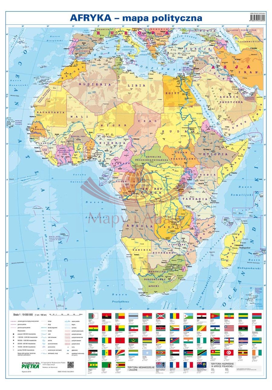 Afryka 1:9 100 000. Naklejka, mapa ścienna polityczna
