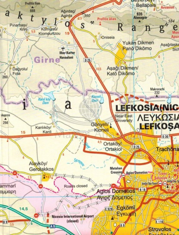 Cypr 1:150 000. Wodoodporna mapa samochodowo-turystyczna wydawnictwa Reise Know-How. Fragment 1
