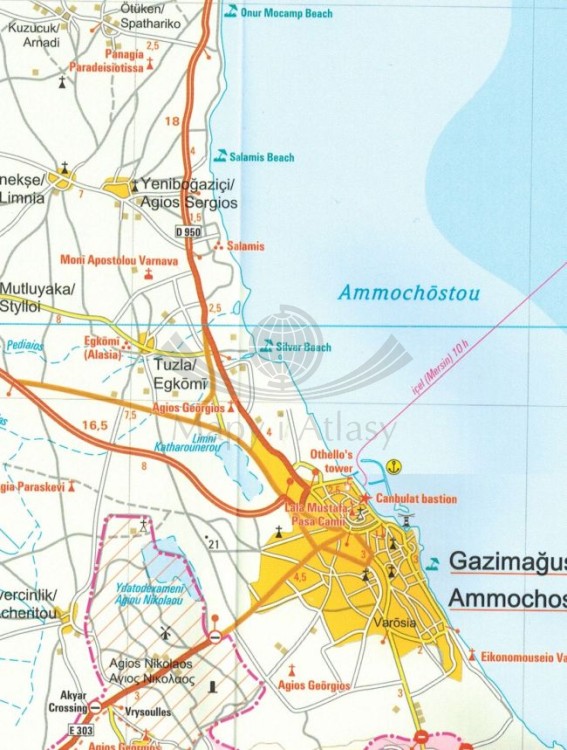 Cypr 1:150 000. Wodoodporna mapa samochodowo-turystyczna wydawnictwa Reise Know-How. Fragment 2