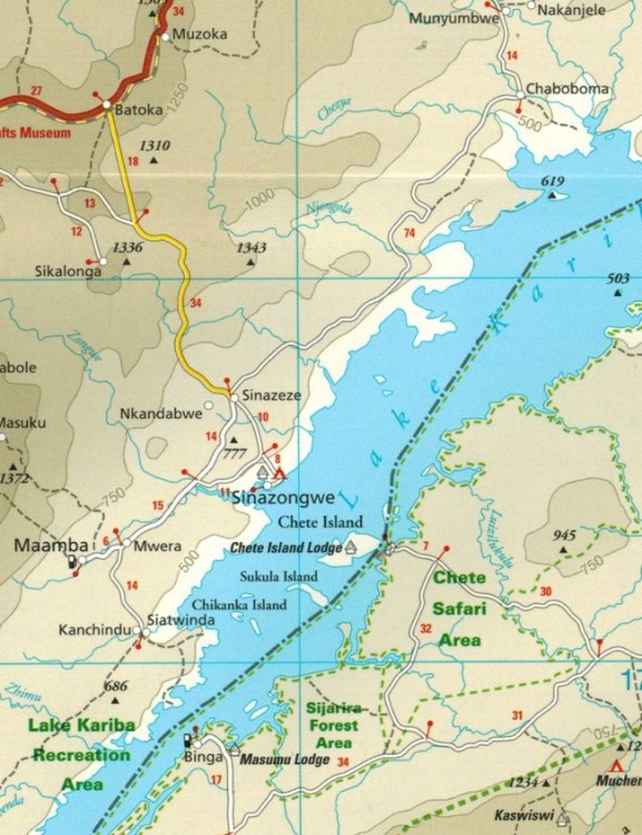 Zambia 1:1 000 000. Wodoodporna mapa samochodowo-turystyczna wydawnictwa Reise Know-How. Fragment 2