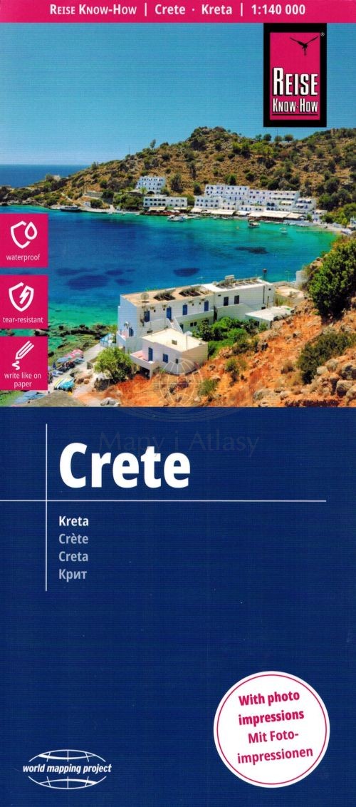Kreta 1:140 000. Wodoodporna mapa samochodowo-turystyczna. Reise Know-How