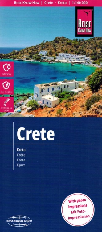 Kreta 1:140 000. Wodoodporna mapa samochodowo-turystyczna wydawnictwa Reise Know-How. Okładka