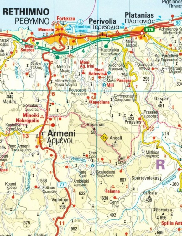 Kreta 1:140 000. Wodoodporna mapa samochodowo-turystyczna wydawnictwa Reise Know-How. Fragment 1