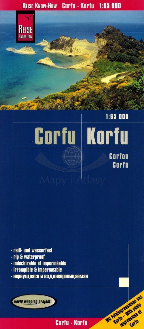 Korfu 1:65 000. Wodoodporna mapa samochodowo-turystyczna. Reise Know-How