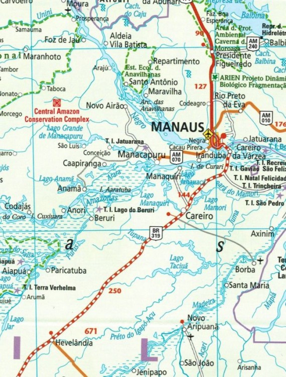 Brazylia 1:3 850 000. Wodoodporna mapa samochodowo-turystyczna wydawnictwa Reise Know-How. Fragment 1