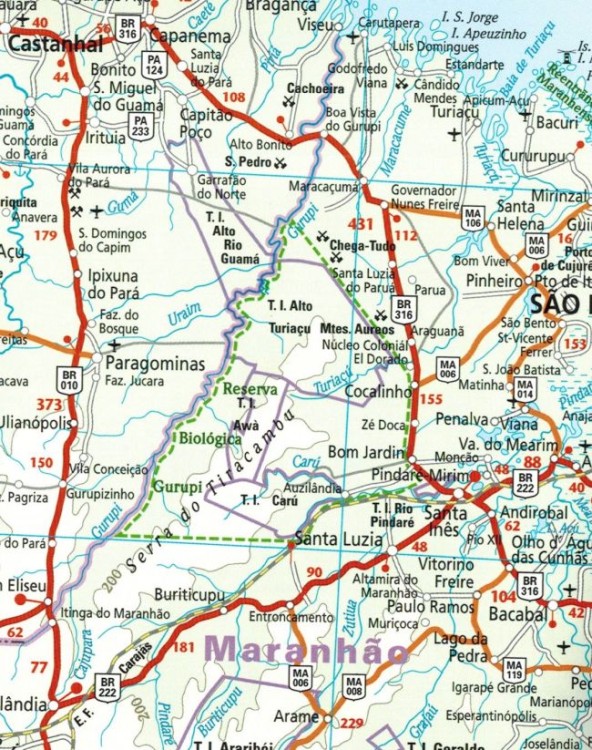 Brazylia 1:3 850 000. Wodoodporna mapa samochodowo-turystyczna wydawnictwa Reise Know-How. Fragment 2