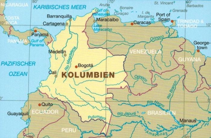 Kolumbia 1:1 400 000. Wodoodporna mapa samochodowo-turystyczna wydawnictwa Reise Know-How. Zasięg