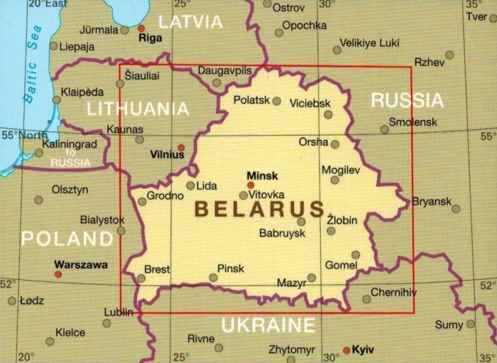 Białoruś 1:550 000. Wodoodporna mapa samochodowo-turystyczna wydawnictwa Reise Know-How. Zasięg