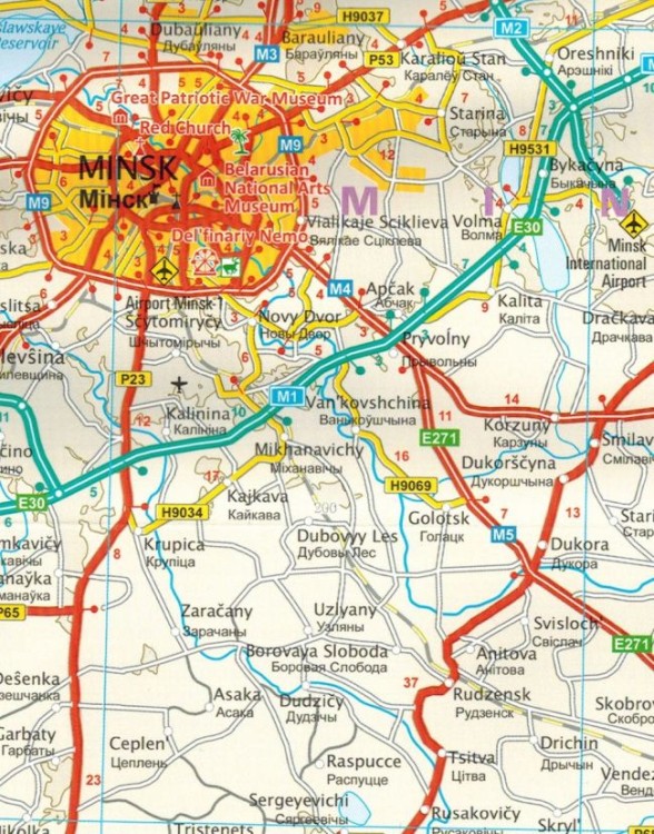 Białoruś 1:550 000. Wodoodporna mapa samochodowo-turystyczna wydawnictwa Reise Know-How. Fragment 1