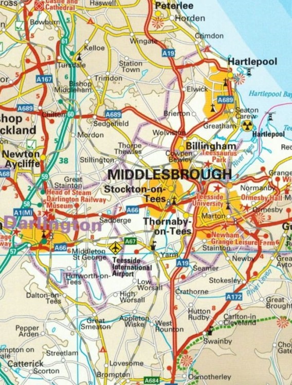 Anglia północna i środkowa 1:400 000. Wodoodporna mapa samochodowo-turystyczna wydawnictwa Reise Know-How. Fragment 2