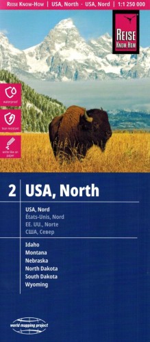 USA, część północna 1:1 250 000. Wodoodporna mapa samochodowo-turystyczna /2/ wydawnictwa Reise Know-How. Okładka