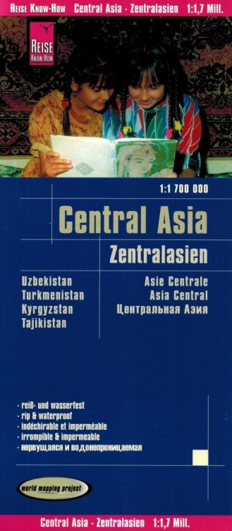 Azja Środkowa. Uzbekistan, Turkmenistan, Kirgistan, Tadżykistan 1:1 700 000. Wodoodporna mapa samochodowo-turystyczna wydawnictwa Reise Know-How. Okładka