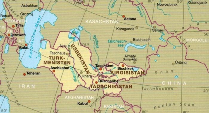 Azja Środkowa. Uzbekistan, Turkmenistan, Kirgistan, Tadżykistan 1:1 700 000. Wodoodporna mapa samochodowo-turystyczna wydawnictwa Reise Know-How. Zasięg