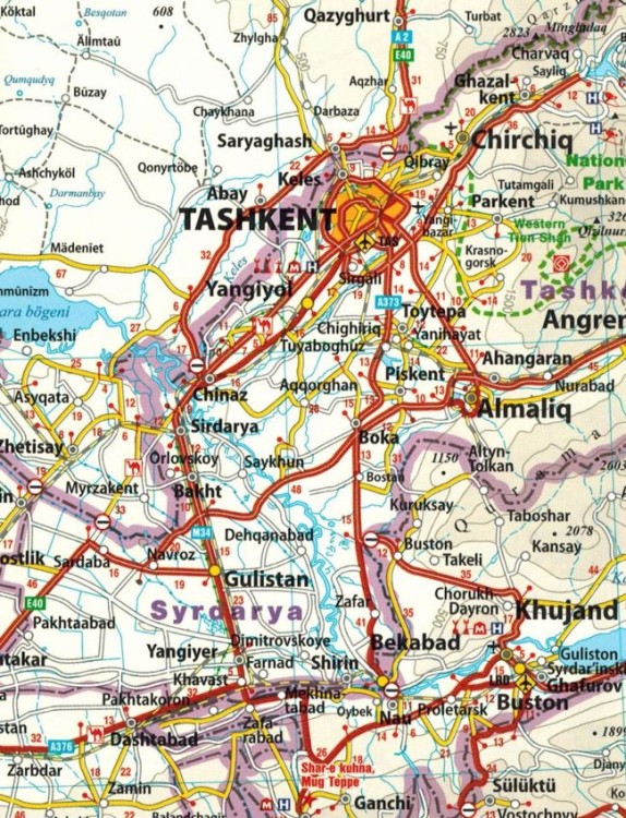 Azja Środkowa. Uzbekistan, Turkmenistan, Kirgistan, Tadżykistan 1:1 700 000. Wodoodporna mapa samochodowo-turystyczna wydawnictwa Reise Know-How. Fragment 1