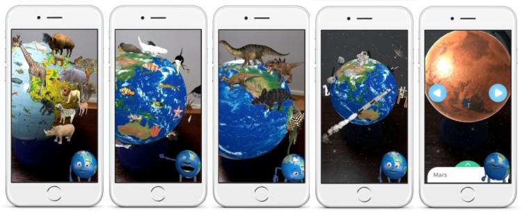 Aplikacja Multi Globe AR - przykłady