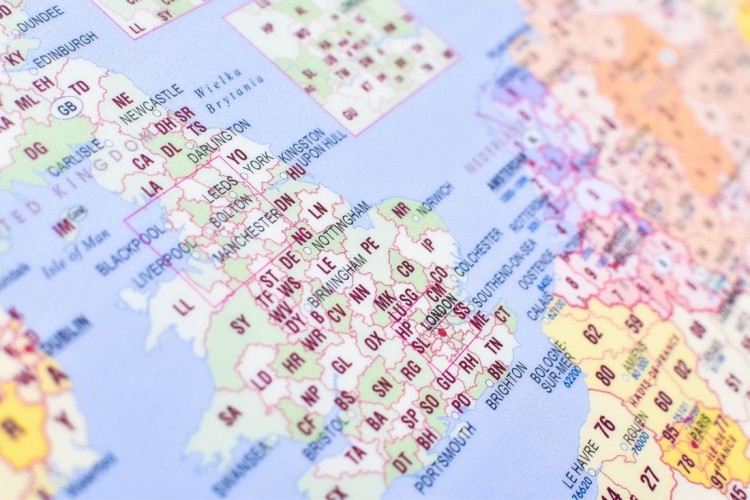 Europa - kody pocztowe. Mapa kodowa. Podkładka na biurko. Fragment 4