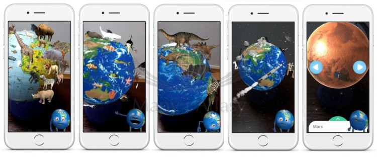 Aplikacja Multi Globe AR - przykłady