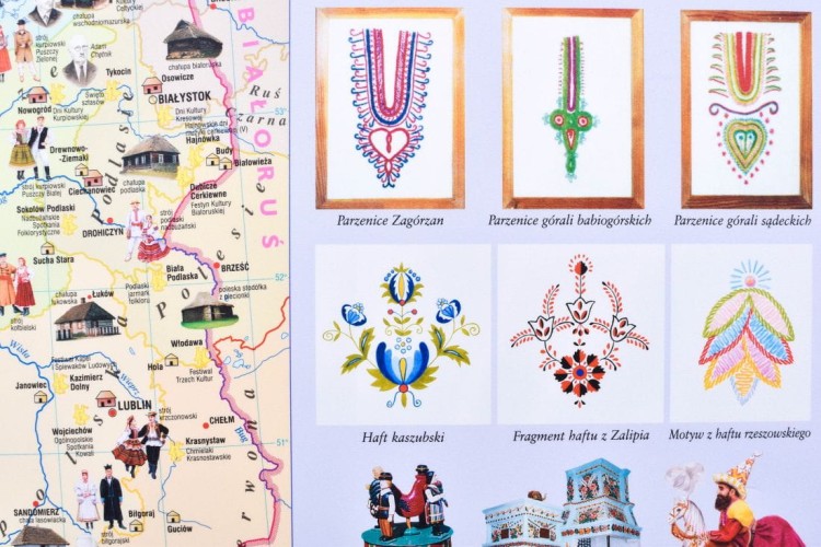 Polska. Kultura ludowa, podkładka na biurko wydawnictwa Demart. Fragment 3