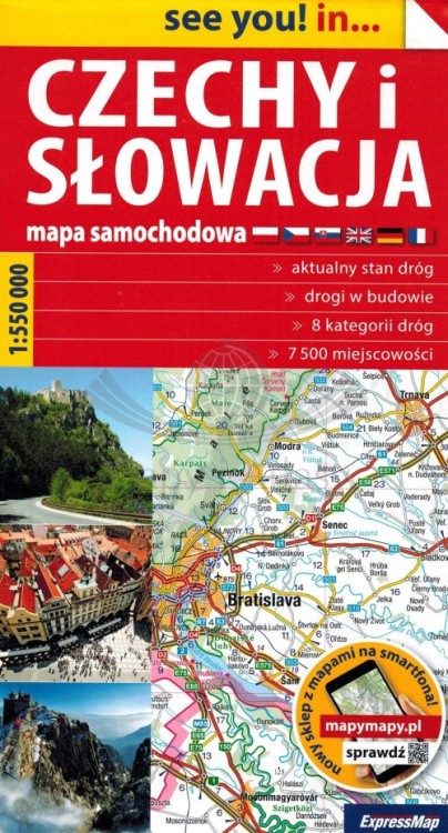 Czechy i Słowacja 1:550 000. Mapa samochodowa wydawnictwa ExpressMap. Okładka